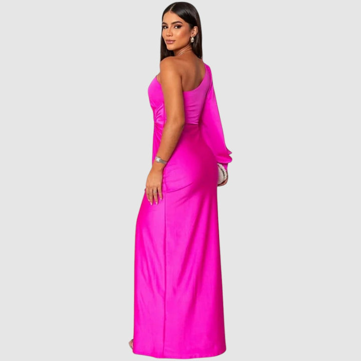 Meda - Elegantní maxi šaty na jedno rameno