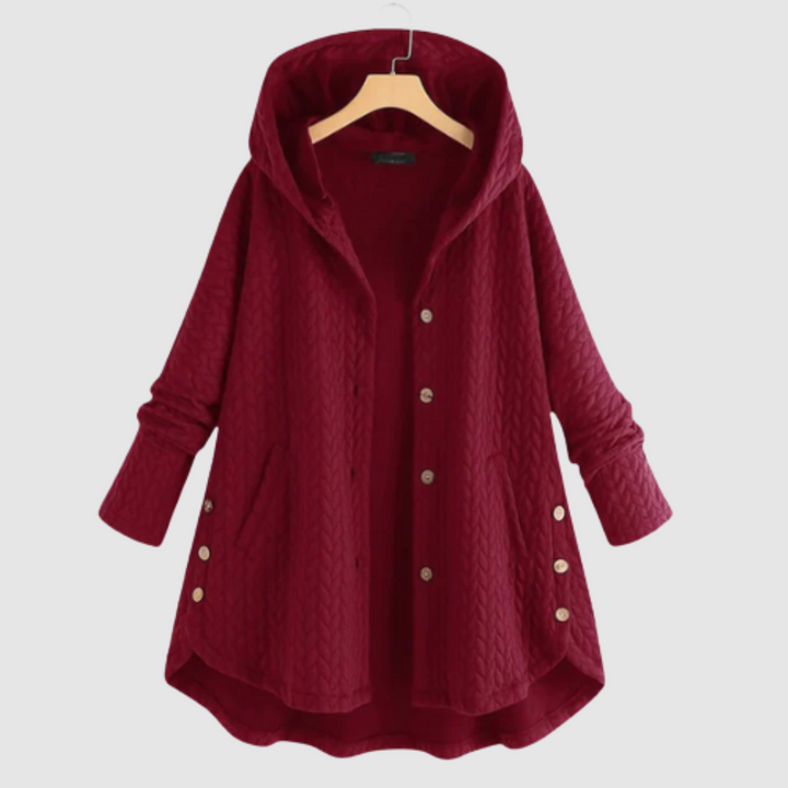 Zuzana - Prošívaný kabát s kapucí a knoflíky