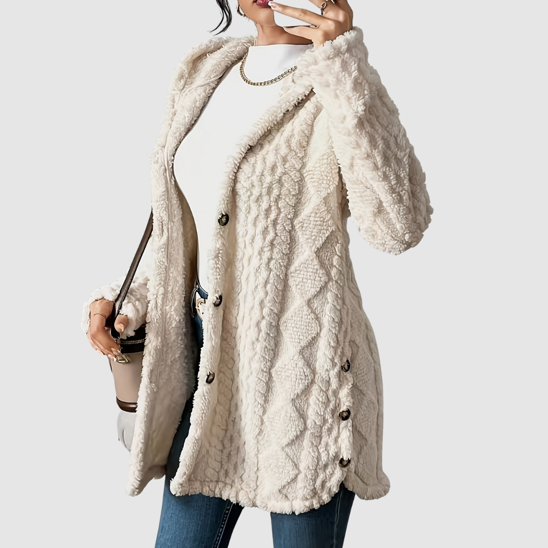 Štěpánka - Plyšový kardigan s kapucí