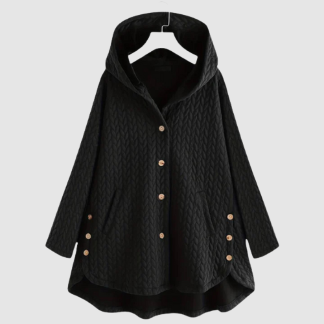 Zuzana - Prošívaný kabát s kapucí a knoflíky