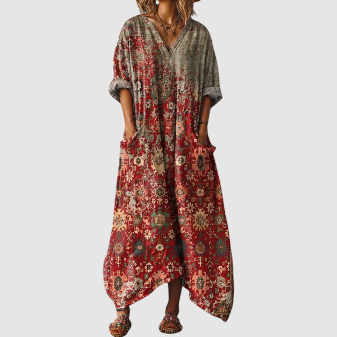 Emma - Vintage boho šaty s kapsami