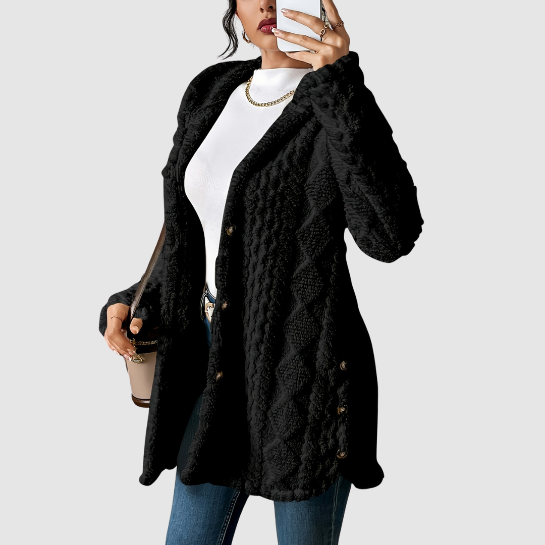 Štěpánka - Plyšový kardigan s kapucí