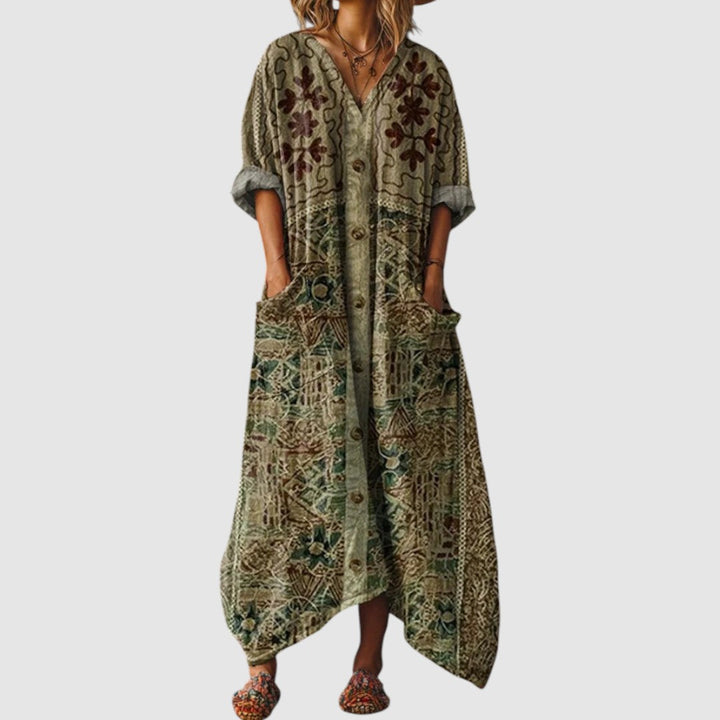Emma - Vintage boho šaty s kapsami