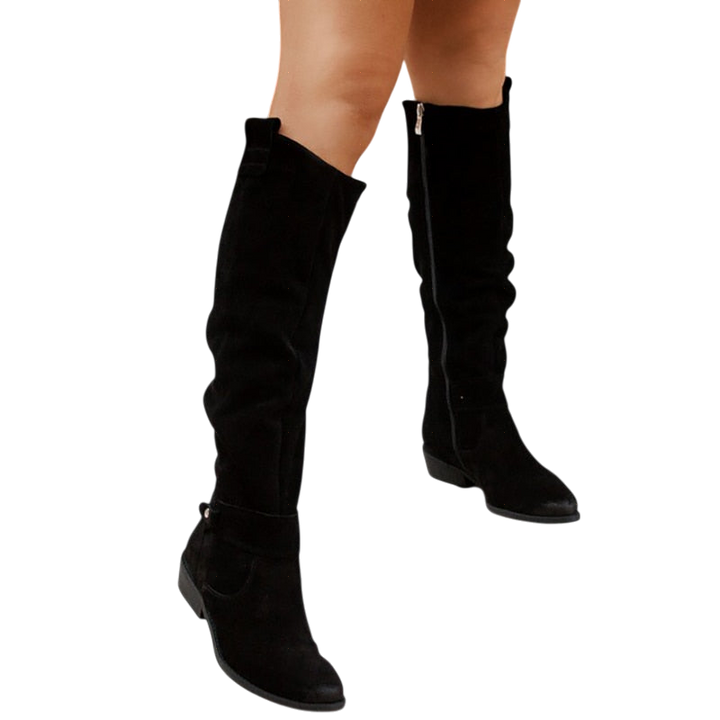 EZORA – Teplé semišové kozačky pro ženy