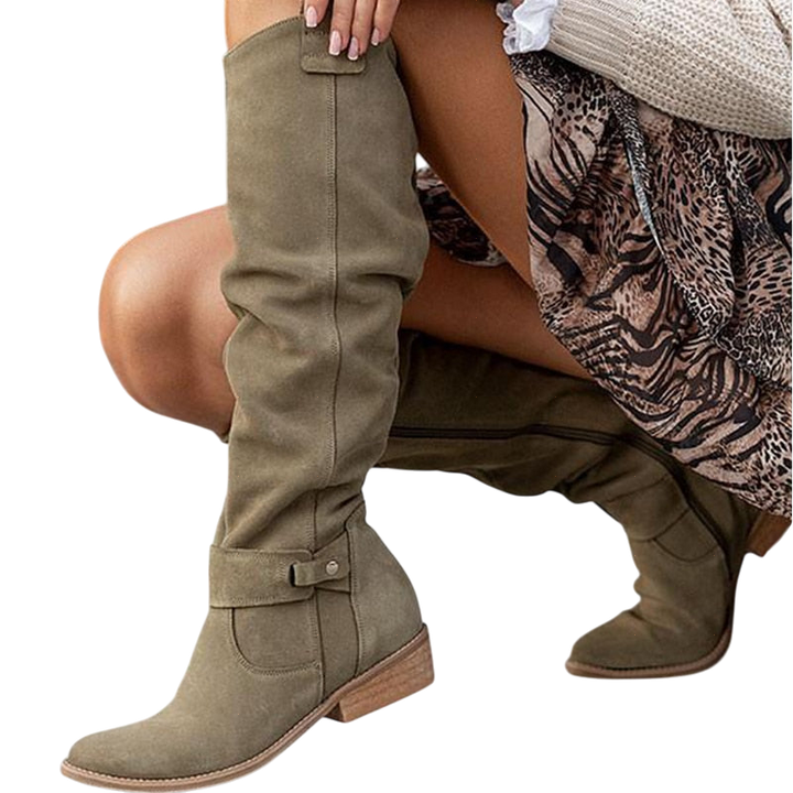 EZORA – Teplé semišové kozačky pro ženy