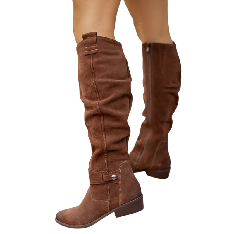 EZORA – Teplé semišové kozačky pro ženy