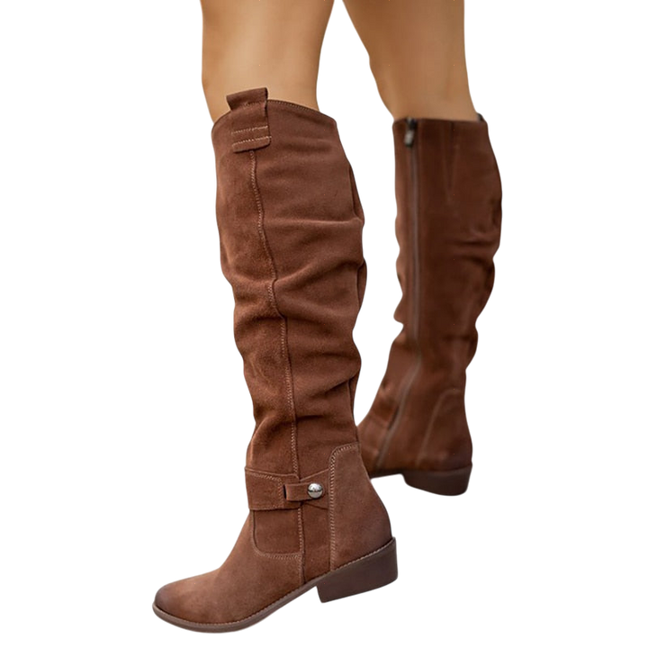 EZORA – Teplé semišové kozačky pro ženy