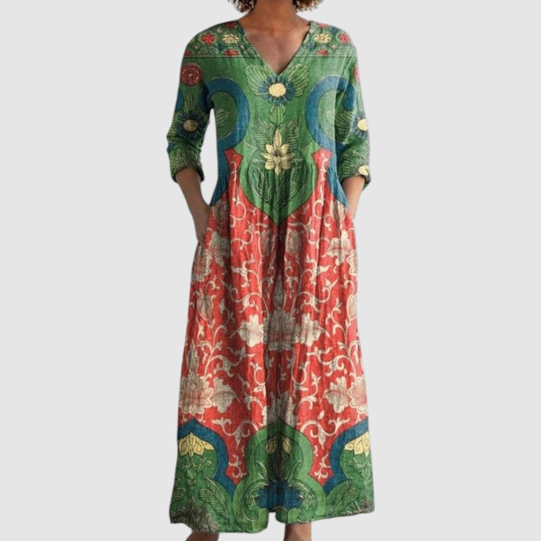 Sára - Vintage květinové Maxi šaty