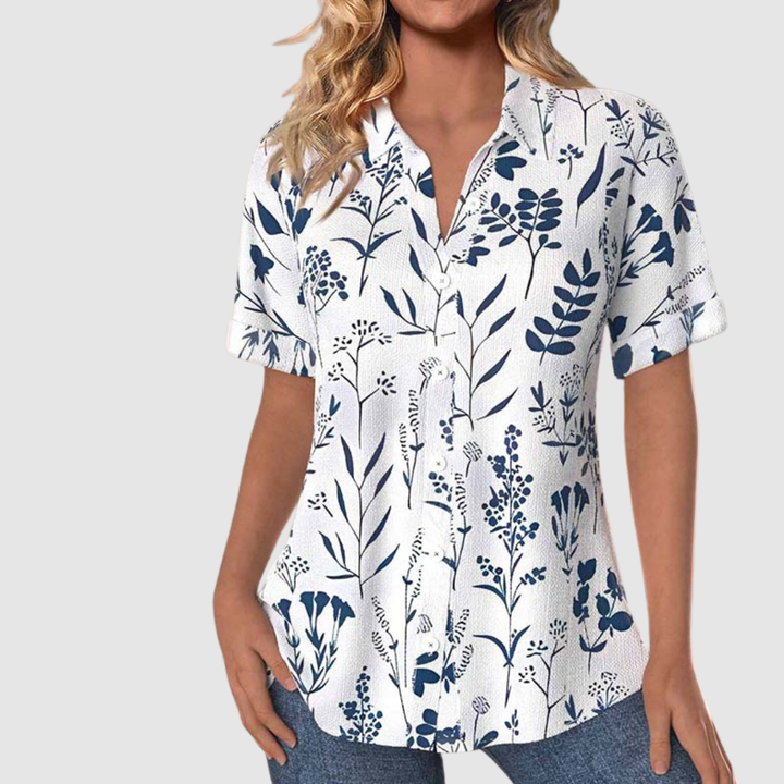 Ella - Ležérní halenka s potiskem listů