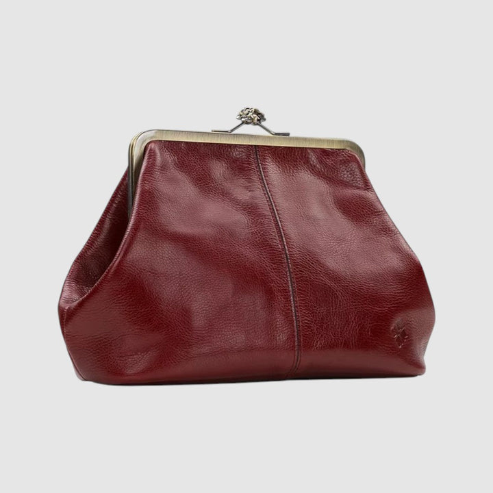 Leontýna - Kožená taška s retro zapínáním