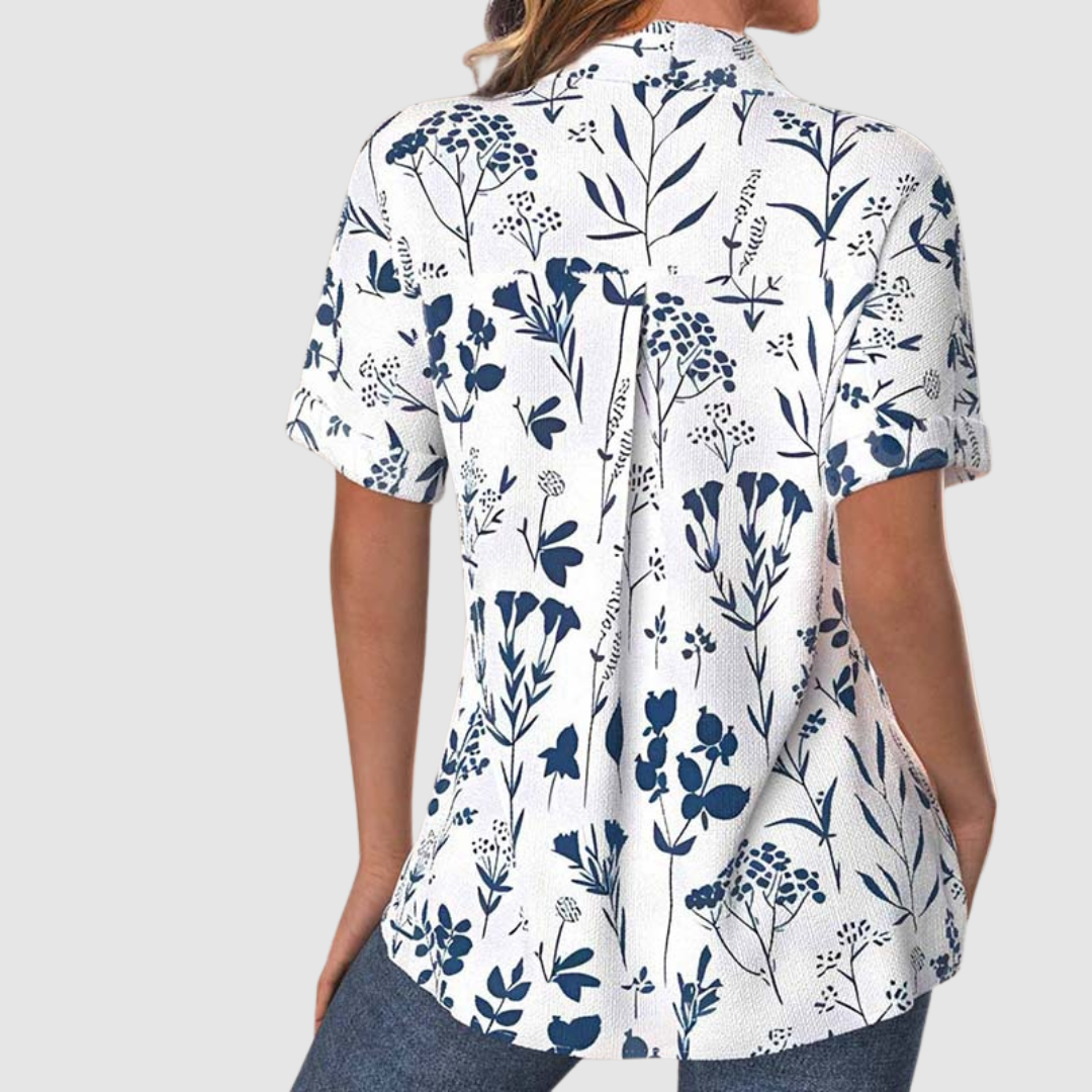 Ella - Ležérní halenka s potiskem listů