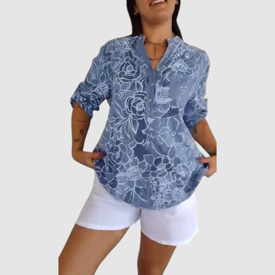 Jasmína - Halenka s květinovým potiskem