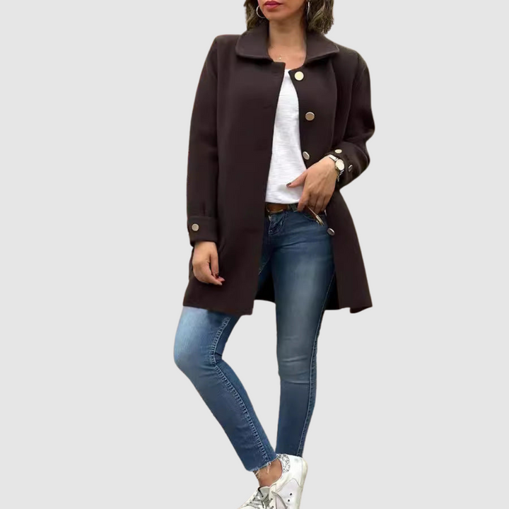 Martina - Klasický oversized kabát s knoflíky