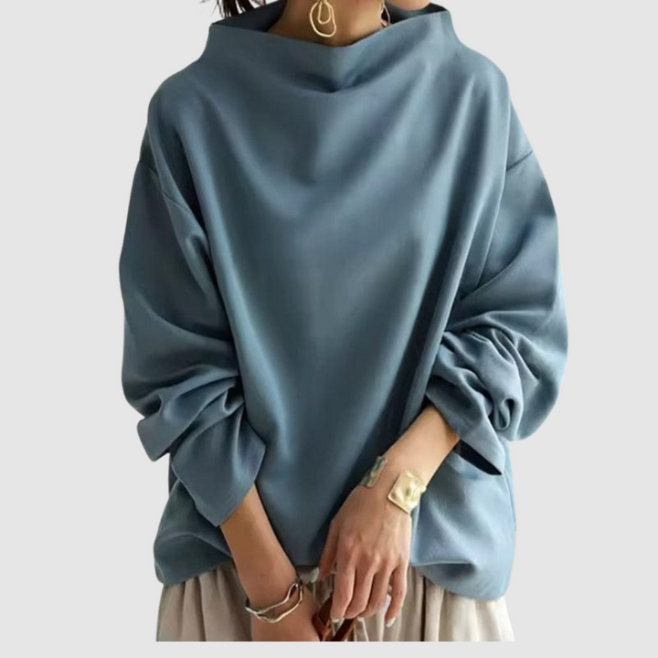 Eliška - Hladký top s vysokým krkem