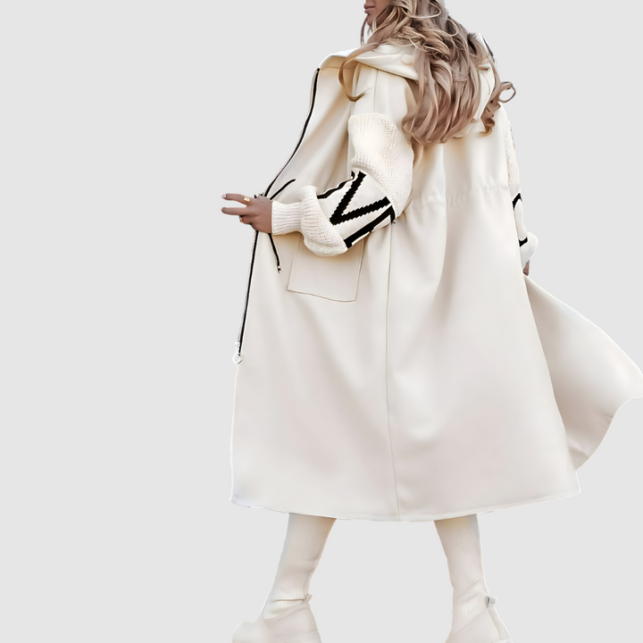 Lucie - Elegantní Kabát s Kapucí