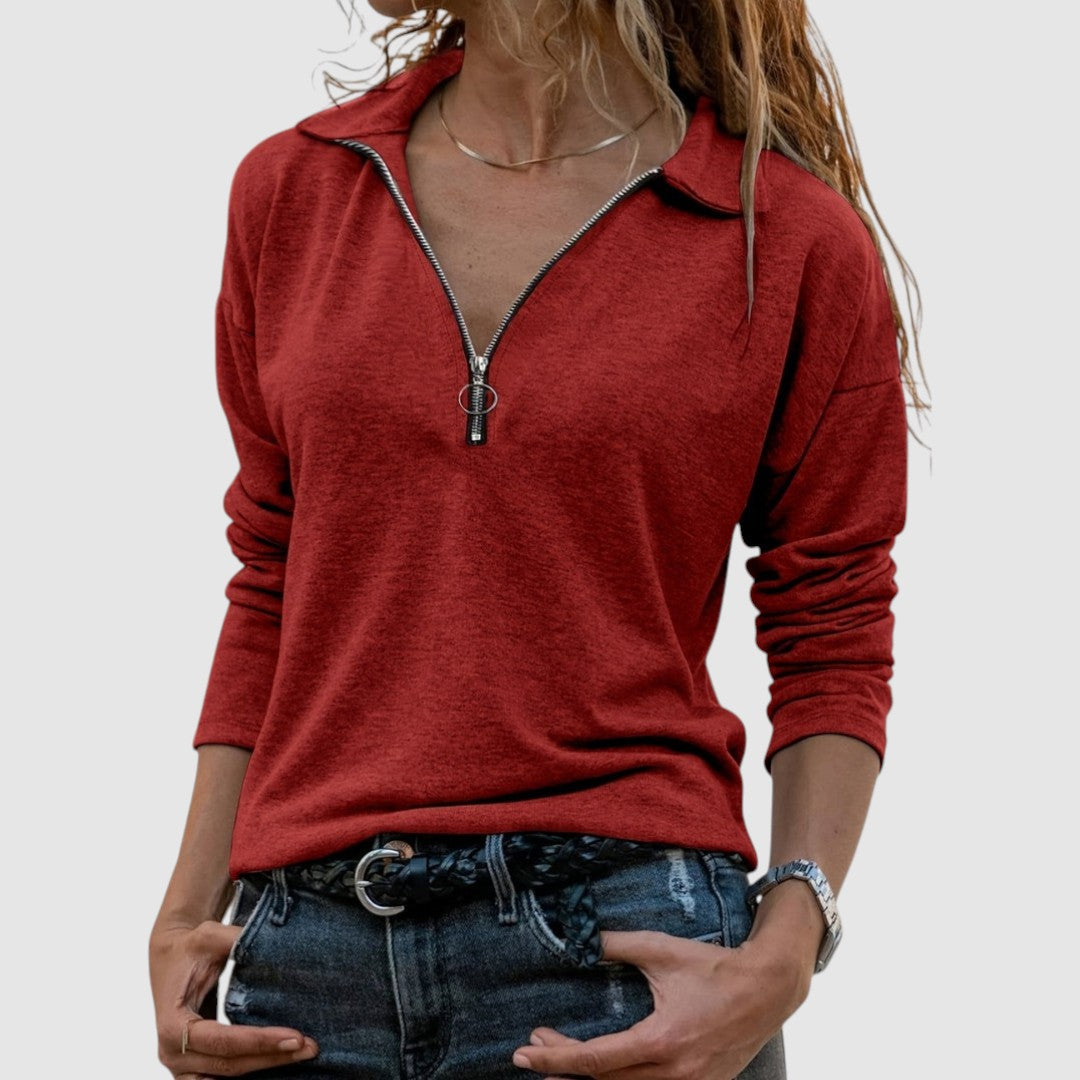 Zuzana - Dámská mikina s polovičním zipem