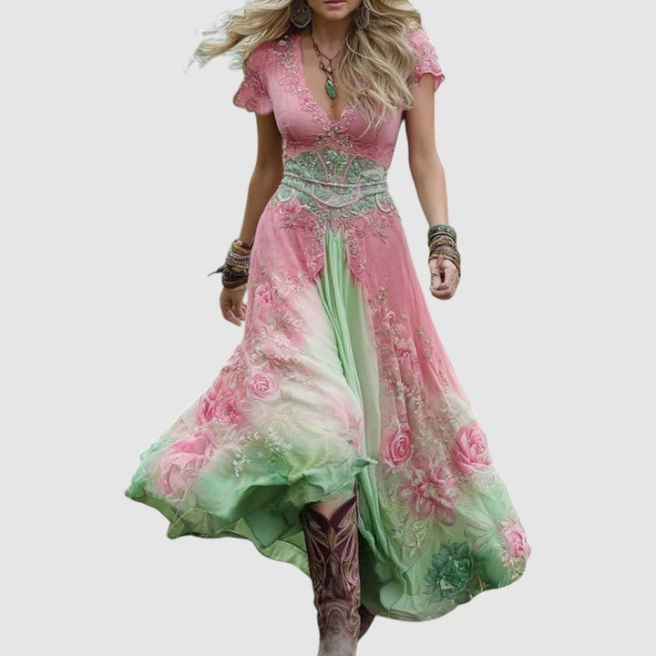 Kristýna - Elegantní květinové šaty