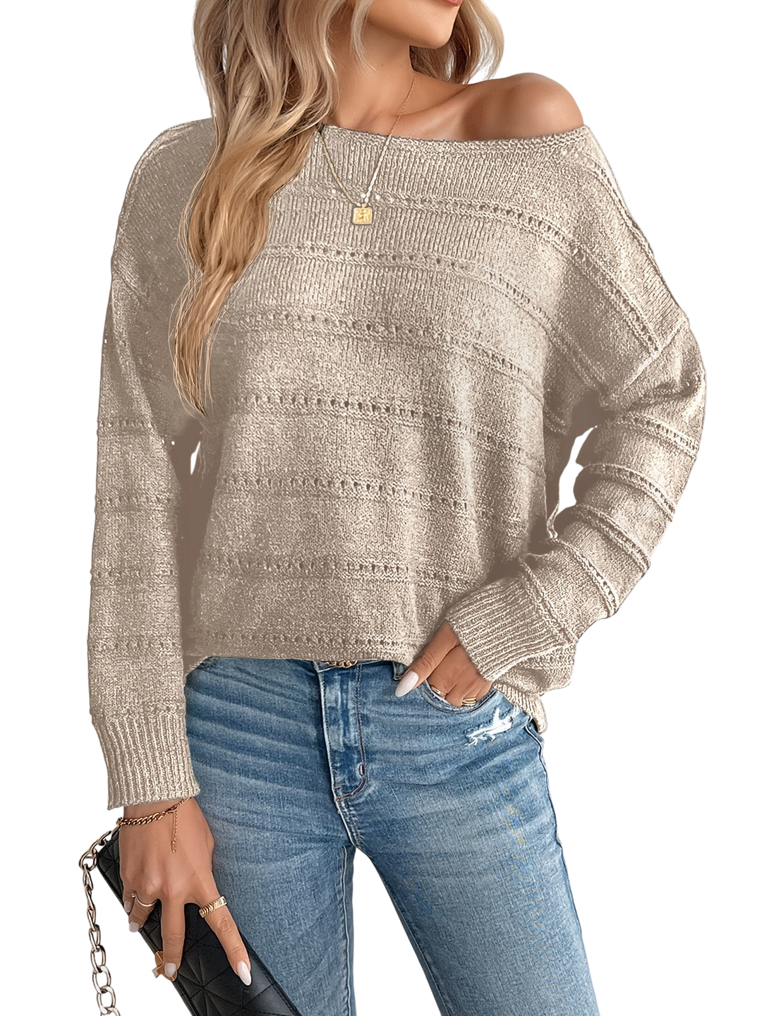 EZORA - Elegantní prošívaný svetr