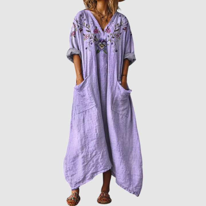 Emma - Vintage boho šaty s kapsami