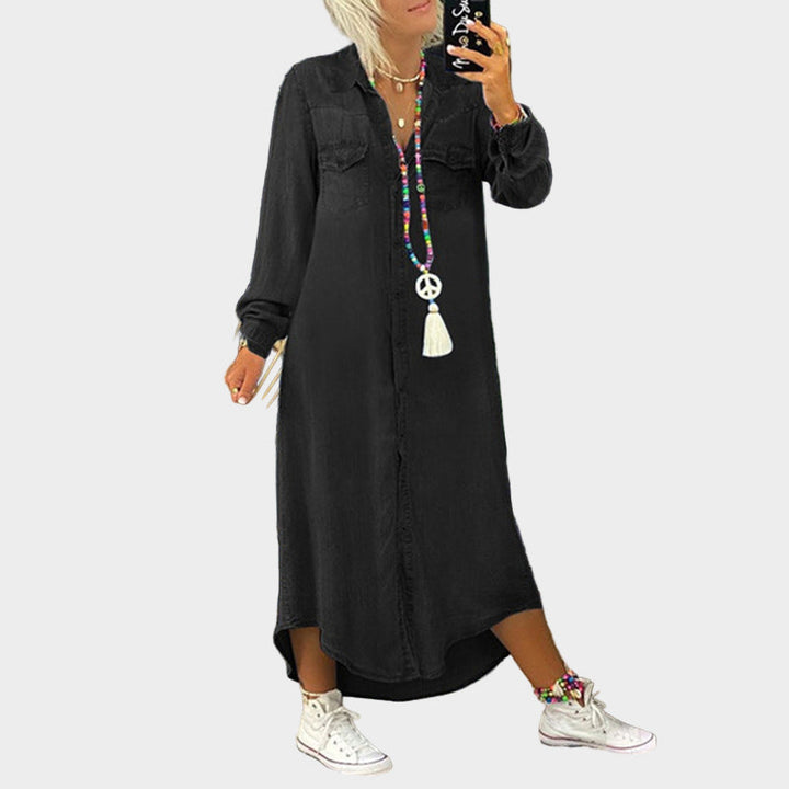 Mia - Dlouhé džínové maxi šaty