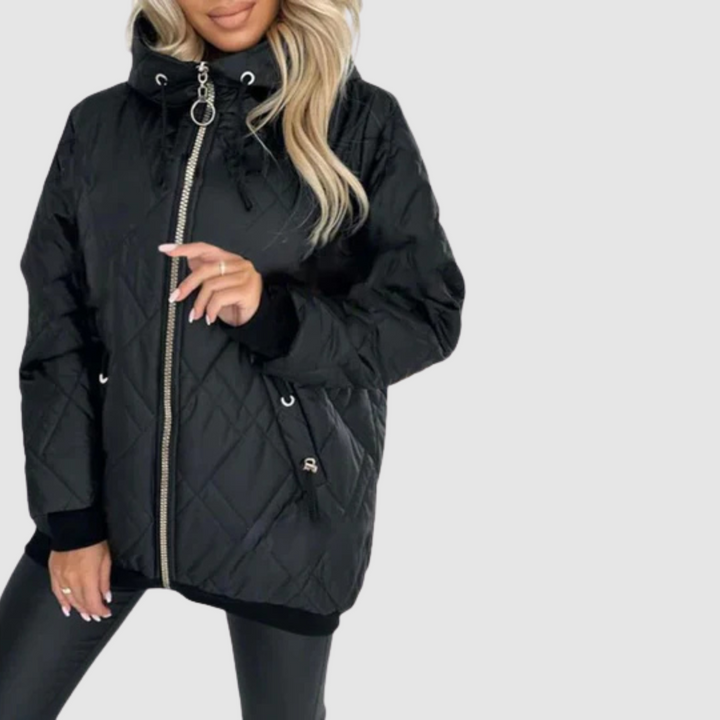 Zuzana - Prošívaná bunda s kapucí na zip