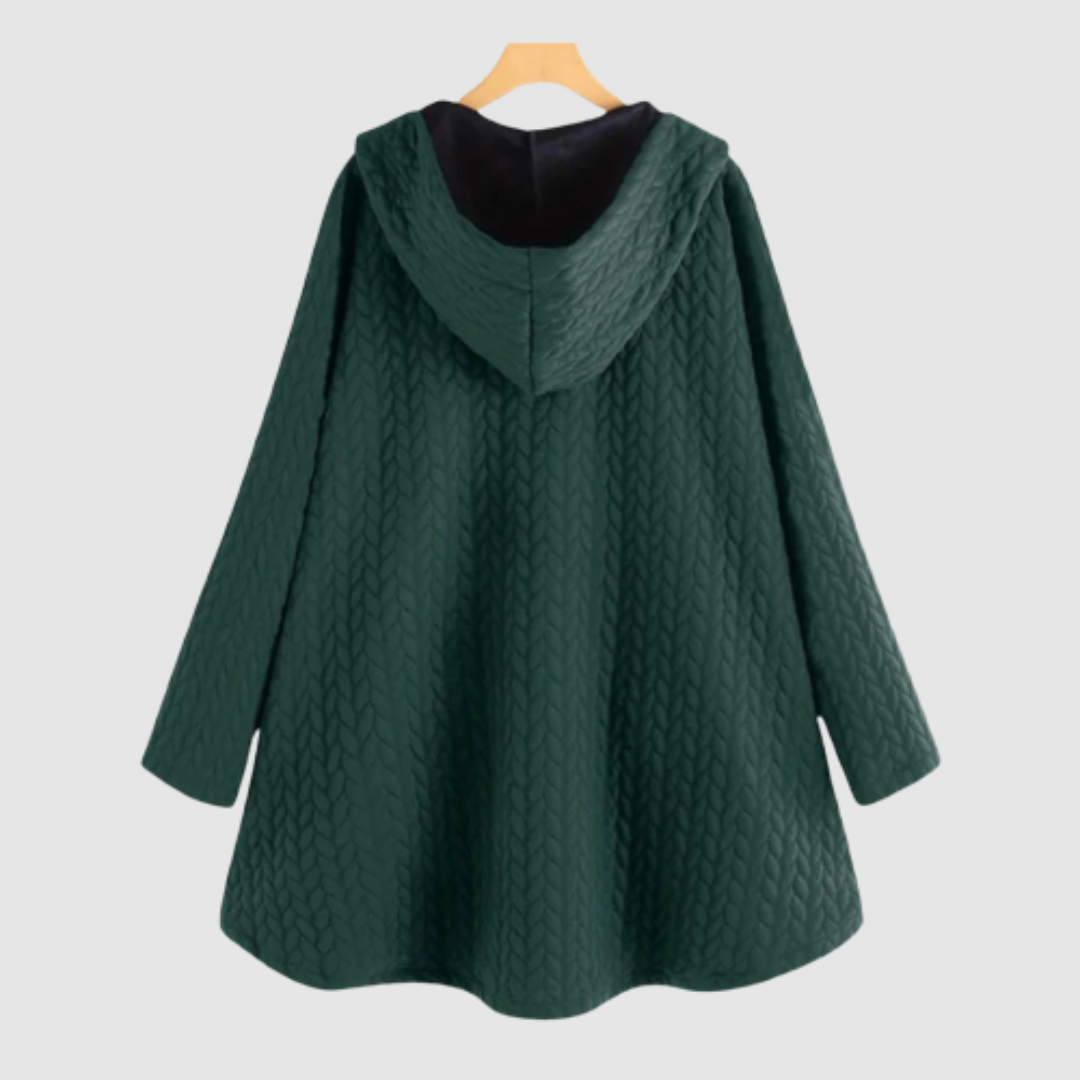 Zuzana - Prošívaný kabát s kapucí a knoflíky