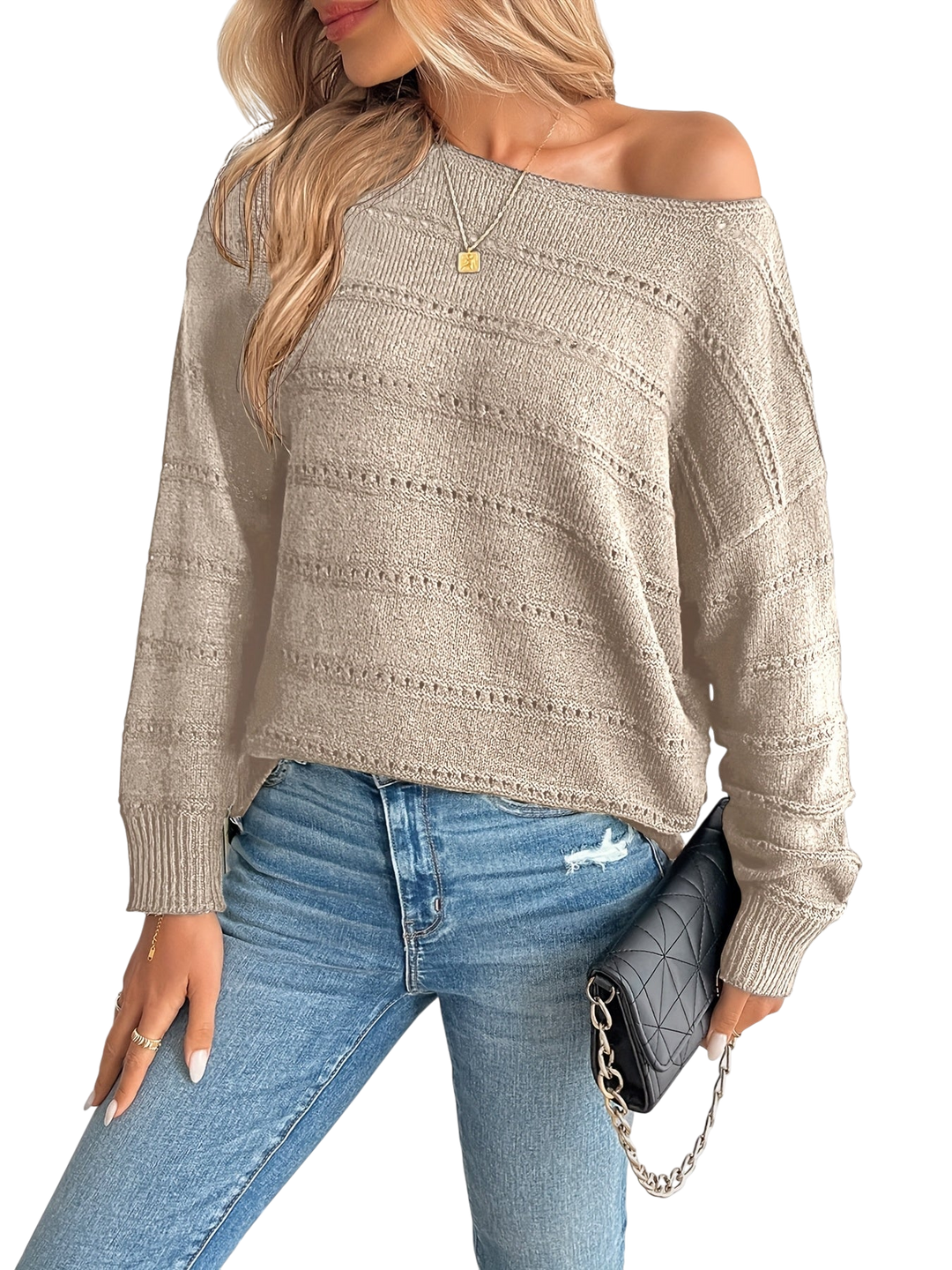 EZORA - Elegantní prošívaný svetr