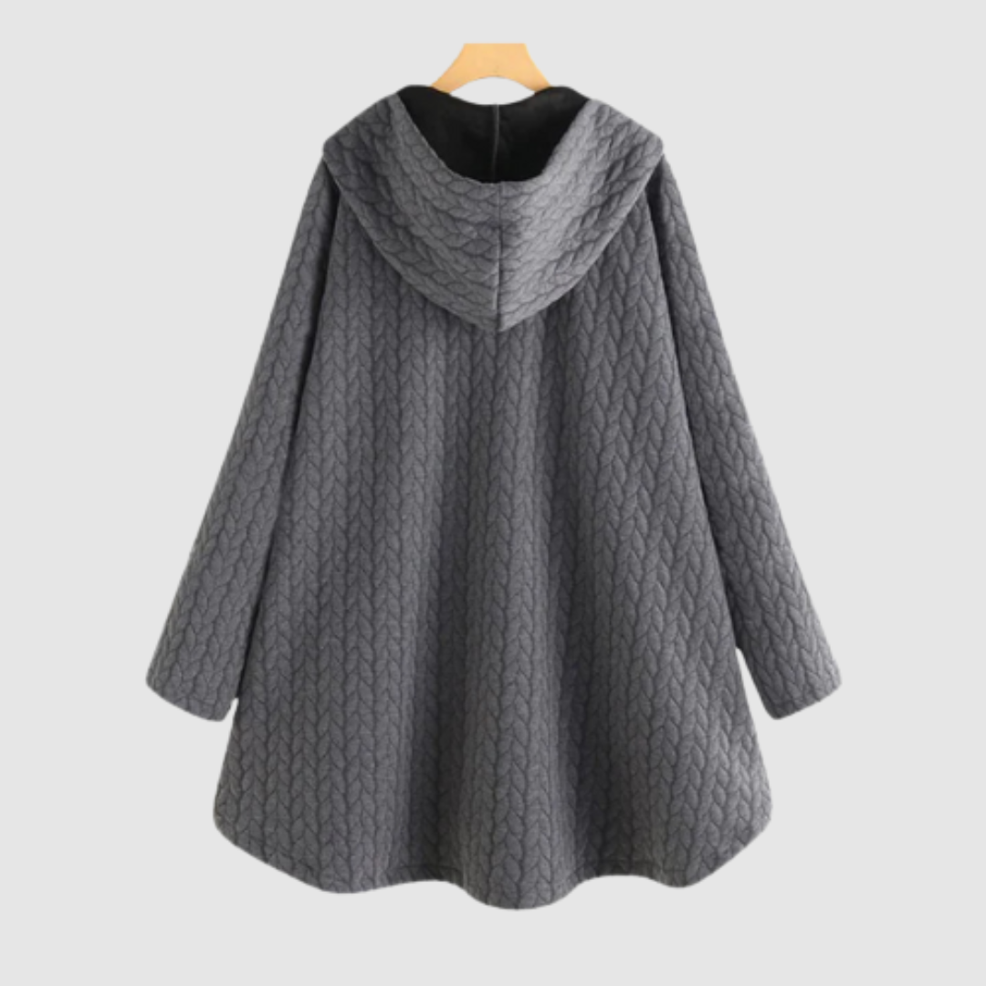Zuzana - Prošívaný kabát s kapucí a knoflíky