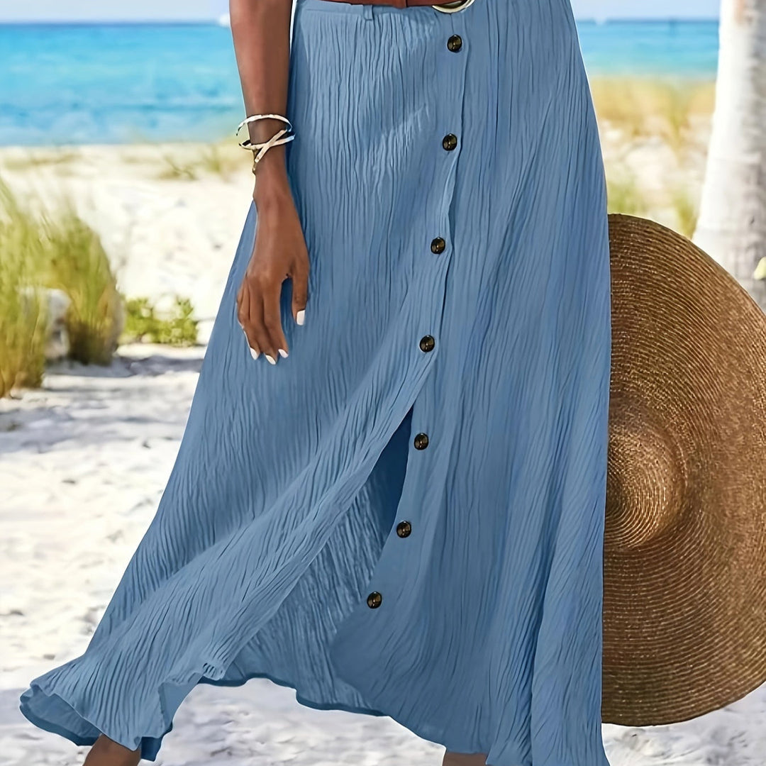 Klára - Poloprůhledná midi sukně s rozparkem