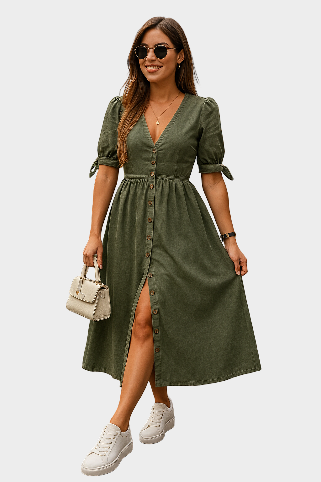 Viktorie - Džínové šaty s knoflíky