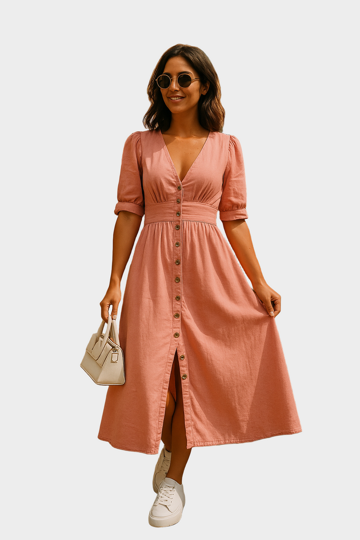 Viktorie - Džínové šaty s knoflíky