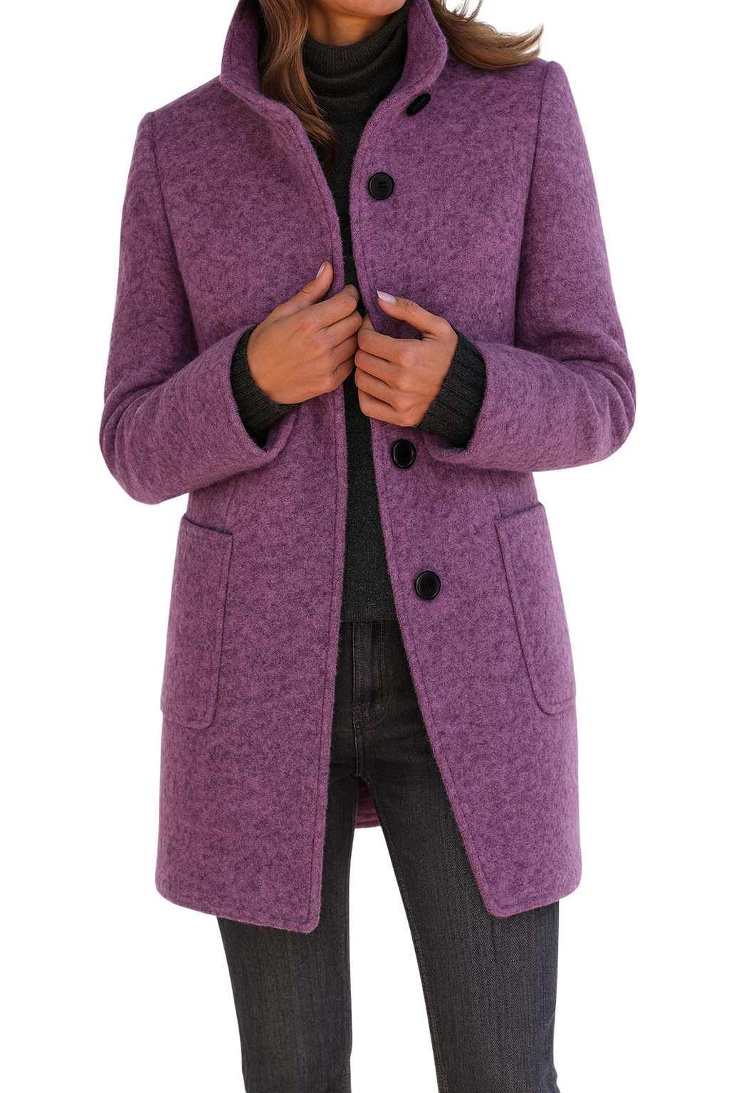 EZORA – Dámský kabát s vysokým límcem