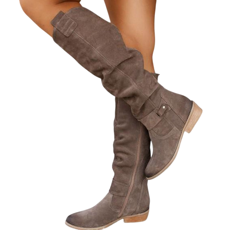 EZORA – Teplé semišové kozačky pro ženy