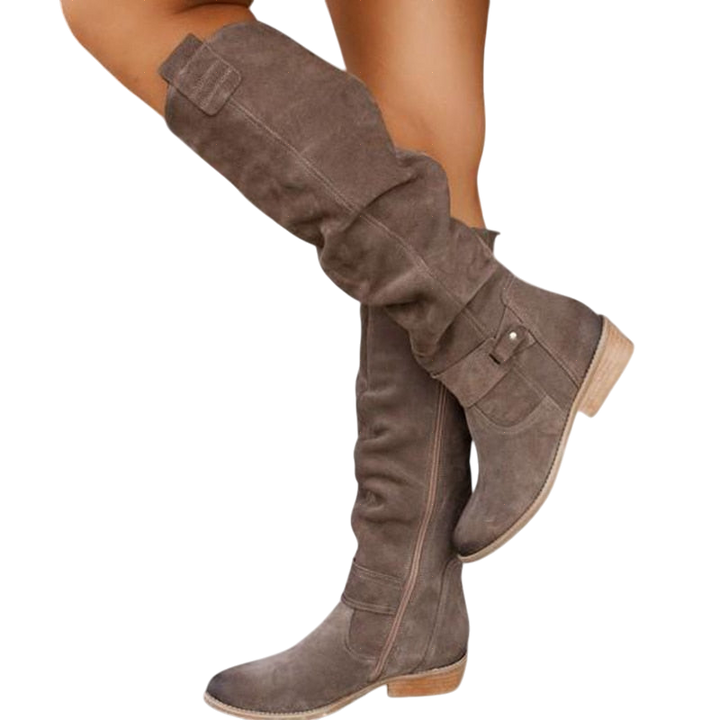 EZORA – Teplé semišové kozačky pro ženy