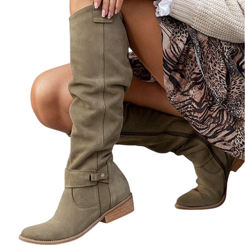 EZORA – Teplé semišové kozačky pro ženy